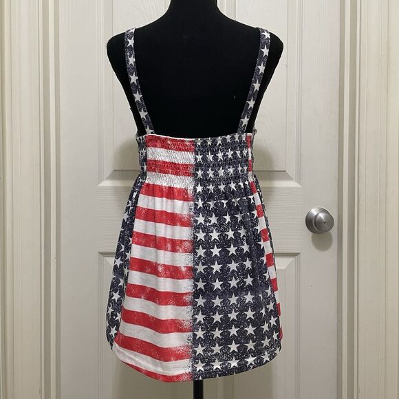 Stars & Stripes Tank Top America Red White & Blue Fit & Flare Medium - X-Large - Picture 3 of 9